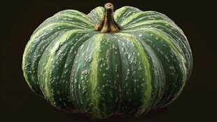 翠绿条纹南瓜特写