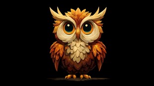 可爱卡通猫头鹰形象展示