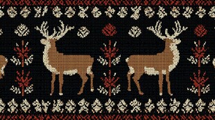 圣诞风驯鹿针织图案