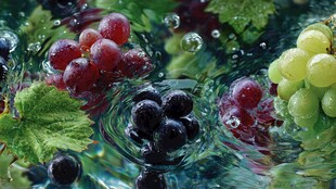 水中鲜葡萄 泛起灵动涟漪