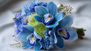 蓝色兰花精美手捧花