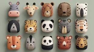 可爱动物头像玩偶集合