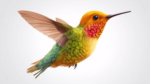 飞翔的多彩蜂鸟