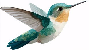飞翔的多彩蜂鸟
