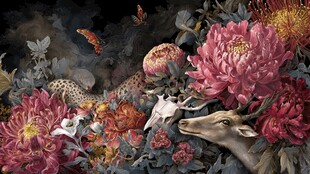 花卉间的动物奇幻景致