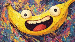 笑脸香蕉创意艺术插画