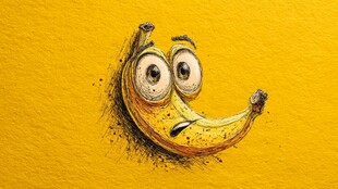 搞怪表情的拟人化香蕉