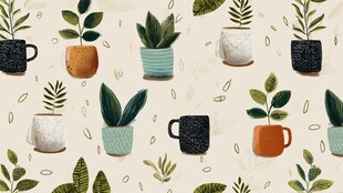 绿植盆栽图案背景图