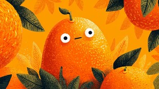 可爱橙子卡通插画