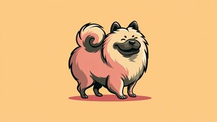 可爱松狮犬卡通形象