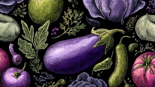 手绘多彩蔬菜插画