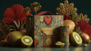 精美礼盒搭配新鲜奇异果