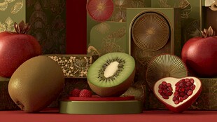 中式风水果与礼盒精致组合