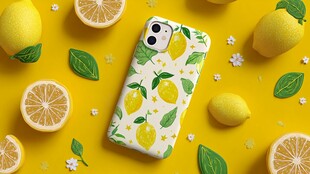 柠檬图案手机壳清新展示