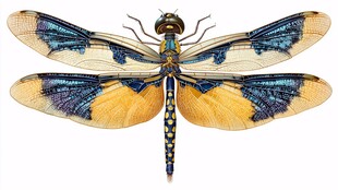 多彩斑斓蜻蜓特写