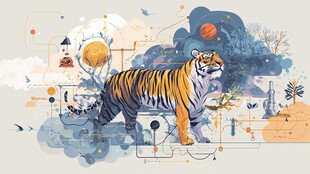 奇幻世界中的斑斓猛虎