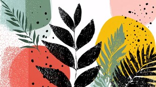 抽象植物插画图案设计