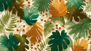 热带植物花卉图案背景图