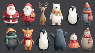 圣诞动物角色大集合