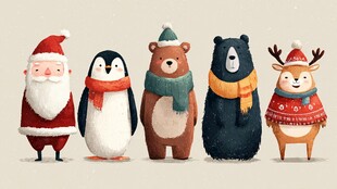 圣诞动物萌趣大集合
