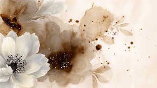 水墨花卉艺术背景图