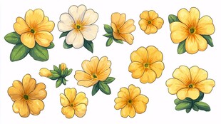 黄色小花插画素材集合