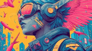 赛博朋克风的未来飞行员