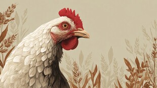 田园中的美丽公鸡