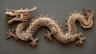 精致木雕龙摆件