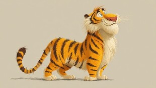 可爱卡通老虎形象展示