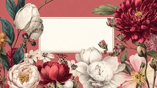 花卉环绕的空白装饰画