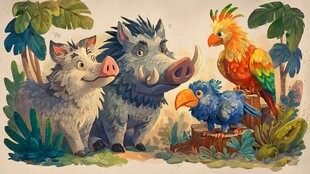 丛林中的动物伙伴