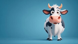 可爱卡通奶牛形象展示