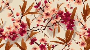 粉色桃花枝图案背景
