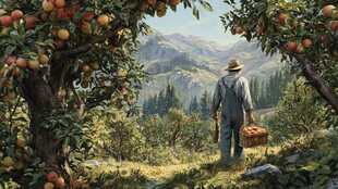 田园果农漫步丰收果园