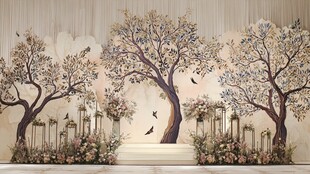 梦幻树景婚礼装饰背景