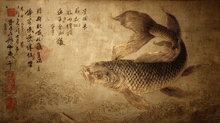 古风锦鲤图 传统韵味十足