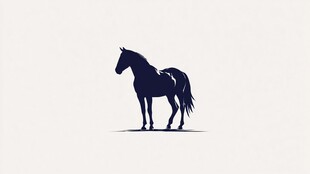 黑色骏马剪影