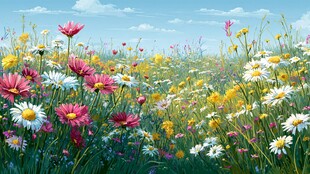 春日花海烂漫景致