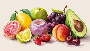 多彩缤纷的新鲜水果集合