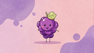 可爱紫葡萄卡通形象