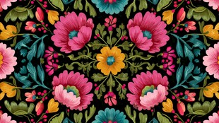 多彩花卉图案装饰背景