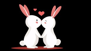 甜蜜小兔情侣温馨互动