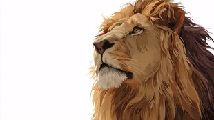 威严雄狮头像特写