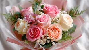 浪漫多彩玫瑰花束