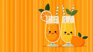 欢乐双橙饮 清新萌趣风