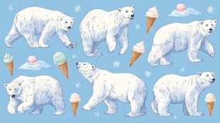 北极熊与冰淇淋的梦幻组合