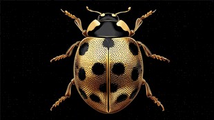 金色斑点瓢虫3D渲染图