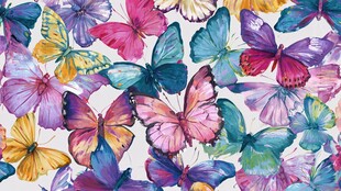 缤纷水彩蝴蝶图案背景