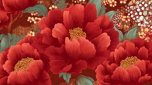 艳丽牡丹花卉图案背景